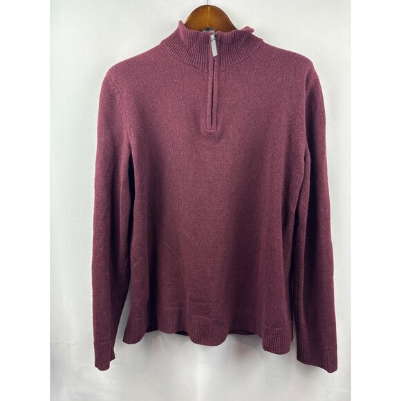 Men’s Banana Republic Large Maroon 3/4 zip Sweater - Picture 2 of 6